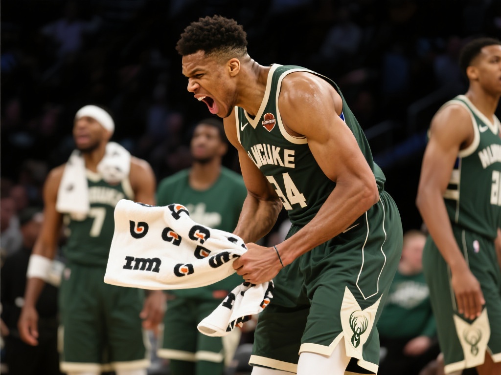 美媒曝光：雄鹿球员失误传球，字母哥场下怒砸毛巾泄愤