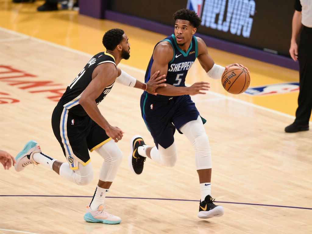 谢泼德巧妙挡拆后反跑觅得空位，精准命中个人第三记三分