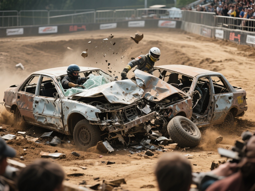 震撼！国外疯狂报废车对撞大赛，你敢看吗？