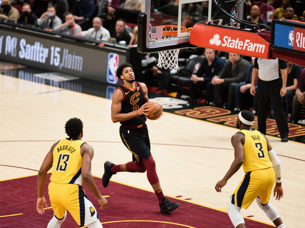 骑士末节崩盘落后步行者9分，米切尔阿伦无奈神情引关注