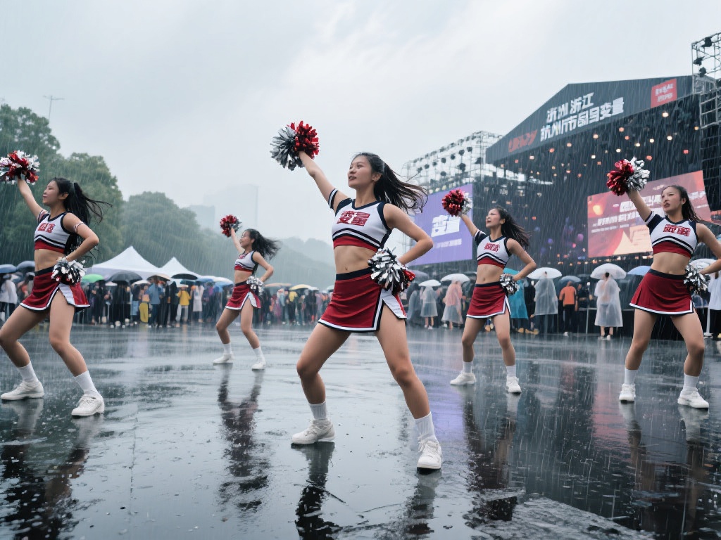 浙江啦啦队户外舞蹈视频：杭州天气，瞬息万变